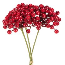 Produkt Dekoracja świąteczna &quot;Czerwone jagody&quot; gałązka 27 cm pęczek 3 szt.