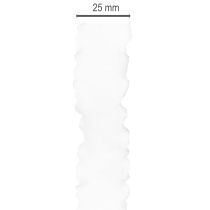 Produkt Biała marszczona wstążka organzowa, wstążka dekoracyjna, szerokość 25 mm, długość 10 m
