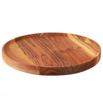 Produkt Okrągła taca wykonana z naturalnego olejowanego drewna akacjowego Ø30cm W2,5cm