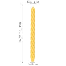 Produkt Świece Rustic Twist, wysokie świece stożkowe, jednolity żółty, 350/28 mm, 4 sztuki