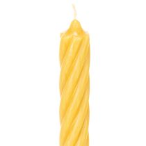 Produkt Świece Rustic Twist, wysokie świece stożkowe, jednolity żółty, 350/28 mm, 4 sztuki