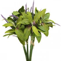 Sztuczna wiązka szałwii, jedwabne kwiaty, gałązki szałwii sztuczny fiolet L26cm 4szt