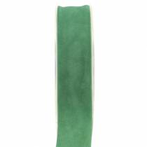 Wstążka aksamitna zielona 25mm 7m