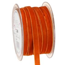 Produkt Taśma dekoracyjna aksamitna welur ciemnopomarańczowa 10mm 20m
