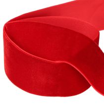 Produkt Wstążka aksamitna wstążka prezentowa wstążka dekoracyjna aksamitna czerwona 40mm 8m