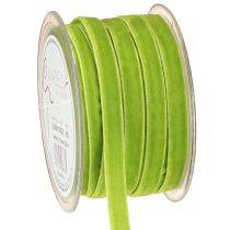 Produkt Wstążka aksamitna jasnozielona dekoracyjna wstążka aksamitna zielona 10mm 20m