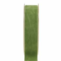 Wstążka aksamitna zielona 25mm 7m