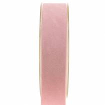 Wstążka aksamitna różowa 25mm 7m