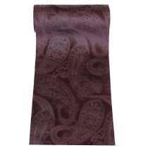 Produkt Bieżnik aksamitny wstążkowy Fioletowy wstążka stołowa wzór Paisley 150mm 3m