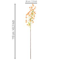 Produkt Sztuczny kwiat orchidei gałązka pomarańczowa filigranowa dekoracja pokoju 110cm 3 szt.