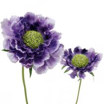 Świerzbowy sztuczny kwiat fioletowy H64cm wiązka z 3 sztukami