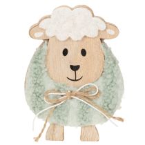 Produkt Drewniana ozdoba w kształcie owcy, śliczna figurka dekoracyjna na wiosnę i Wielkanoc, dekoracja stołu, 11 cm, 6 sztuk