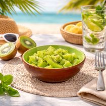 Produkt Ceramiczna miska do serwowania, wzór kiwi. Idealna na stylowe stoły jadalniane i bufety. 15 cm