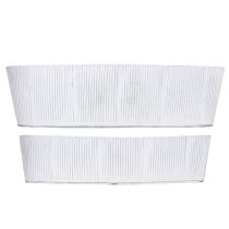 Produkt Miska metalowa owalna w kolorze biało-srebrnym 32,5 cm/37 cm zestaw 2 sztuk