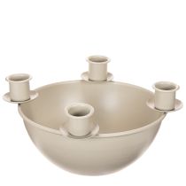 Produkt Świecznik z 4 uchwytami, nowoczesny wieniec adwentowy, beżowy, 15 cm