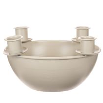 Produkt Świecznik z 4 uchwytami, nowoczesny wieniec adwentowy, beżowy, 15 cm