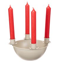 Produkt Świecznik z 4 uchwytami, nowoczesny wieniec adwentowy, beżowy, 15 cm