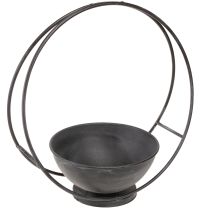 Produkt Miska z ozdobnym pierścieniem na nóżce metalowy antracyt W29cm 2szt