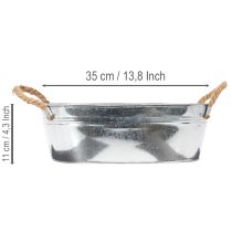 Produkt Miska owalna 35 cm x 21,5 cm wys. 11,5 cm, cynk błyszczący