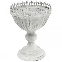 Puchar miska metalowa biała miska dekoracyjna antyczny wygląd Ø15,5cm