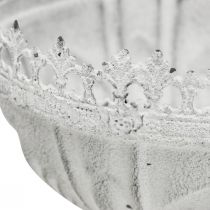 Puchar miska metalowa biała miska dekoracyjna antyczny wygląd Ø15,5cm