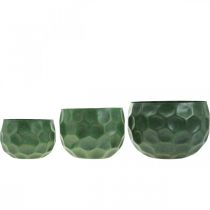 Produkt Deco Bowl Metal Green Vintage Cachepot Ø25/20,5/16,5cm Zestaw 3 szt.