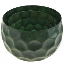 Produkt Deco Bowl Metal Green Vintage Cachepot Ø25/20,5/16,5cm Zestaw 3 szt.