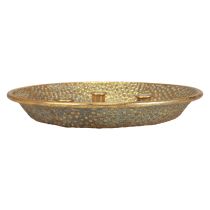 Świecznik metalowy, zabytkowy świecznik w kształcie kija, złoty Ø32cm