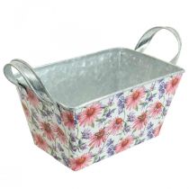 Produkt Jardiniere wiosenna skrzynka na kwiaty ozdoba metalowa 20×12,5×10cm