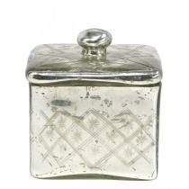 Szklany słoik z pokrywką shabby szklana dekoracja szampana 14×14×14,5cm