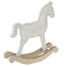 Produkt Konik na biegunach Dekoracja świąteczna kremowa 20x4,5x22cm 2 szt