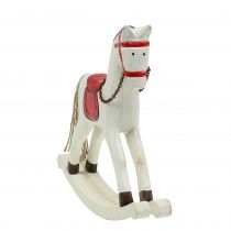 Produkt Koń na biegunach Drewno Biały, Czerwony 25cm x 20,5cm
