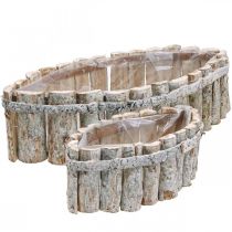Donica do roślin, drewniana skrzynka na rośliny, żardiniera dł.37,5/28cm wys.10/9cm zestaw 2 szt