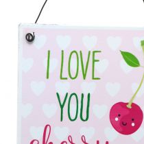 Produkt Tabliczka wisząca "Wiśnia" 17 cm x 12 cm 4 szt. - Tabliczka dekoracyjna z owocowym wyznaniem miłości