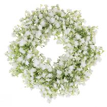Wianek z łyszczec wianek ślubny z białych kwiatów Ø30cm