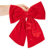 Produkt Czerwona kokarda dekoracyjna jako ozdoba świąteczna, 28cm, 3 sztuki