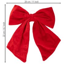 Produkt Czerwona kokarda dekoracyjna jako ozdoba świąteczna, 28cm, 3 sztuki