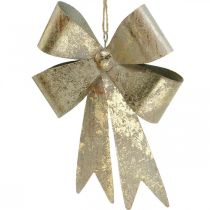 Produkt Kokarda do powieszenia, ozdoby choinkowe, złota metalowa ozdoba, antyczny wygląd W23cm S16cm