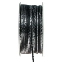 Wstążka prezentowa sznurek czarny srebrny 3mm 100m