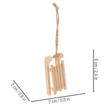 Produkt Dekoracyjne sanki do zawieszenia na choinkę, 6cm, 6 szt.