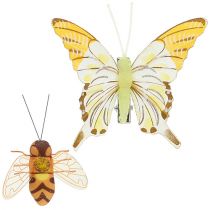 Motyl, pszczoła deko na klipsie 4cm - 8cm 9szt.
