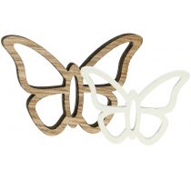Produkt Motyl drewniany biały/naturalny 3cm - 4,5cm 48 szt