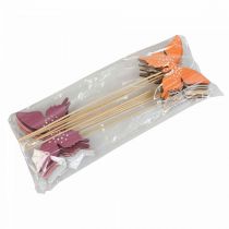 Produkt Drewniany motylek w kształcie kwiatka kolorowy 9cm/29cm 12szt