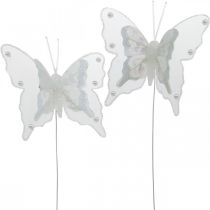 Produkt Motyle z pereł i Glimmer, Dekoracja ślubna, Motyl Feather na drutach White
