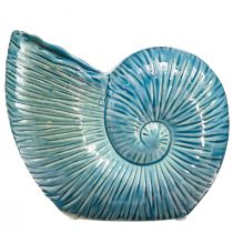 Ślimak wazon dekoracyjny wazon na kwiaty niebieski ceramiczny L18cm