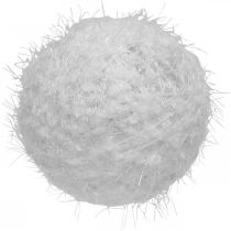 Snowball dekoracja zimowa kula dekoracyjna biała wełna Ø10cm 4szt