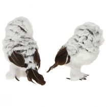 Produkt Dekoracyjna figurka sowy śnieżnej, para sów, biało-brązowa, wys. 12 cm, 2 szt.