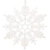 Produkt Ozdoba śnieżynkowa do powieszenia na zimę biała 30cm 3 sztuki