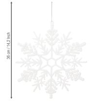 Produkt Ozdoba śnieżynkowa do powieszenia na zimę biała 30cm 3 sztuki