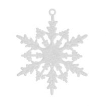 Śnieżynka do powieszenia 7cm biała z brokatem 36szt